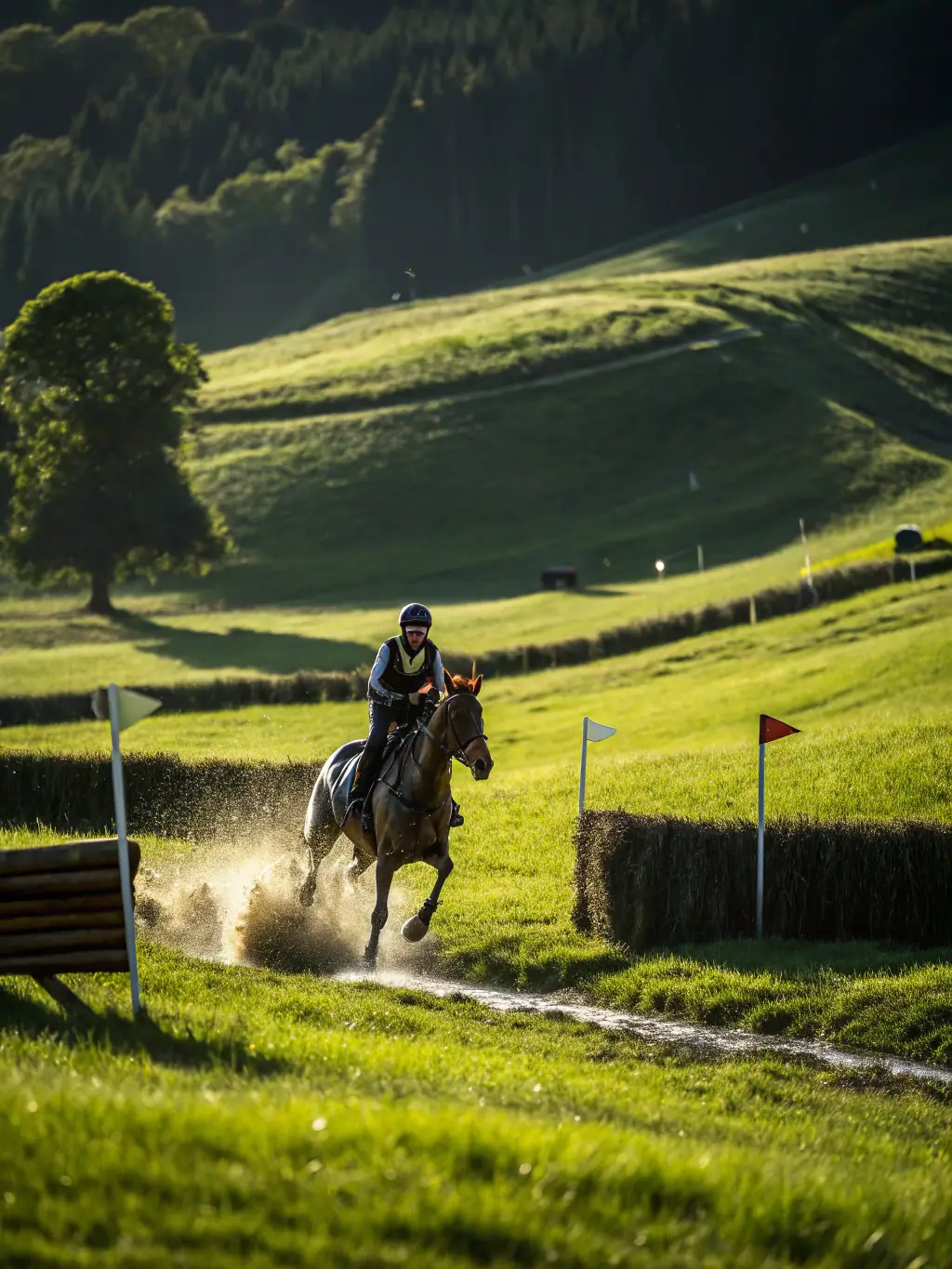 A dynamic shot of riders competing in an endurance competition, showcasing the speed, skill, and determination involved in these events organized by BERRY BOURBONNAIS ENDURANCE.
