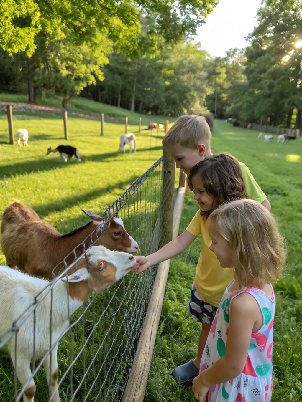 A heartwarming image of children interacting with horses during a community engagement program, emphasizing the organization's commitment to youth development and social inclusion.